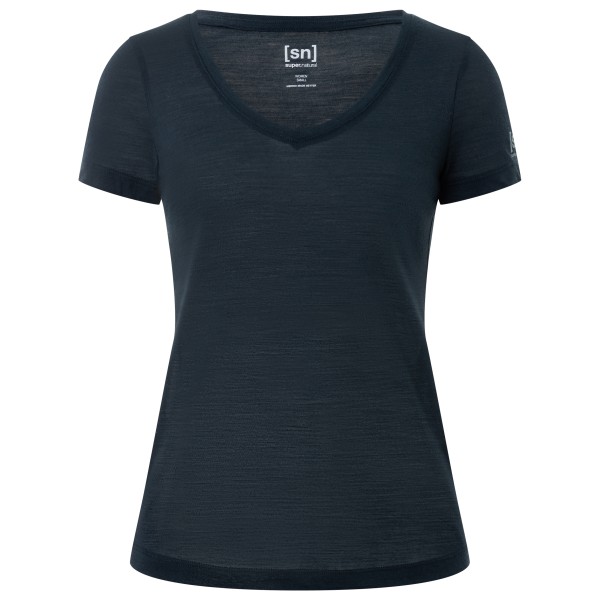 Image of super.natural - Women"s Sierra 140 V Neck - Merinoshirt Gr M blau'