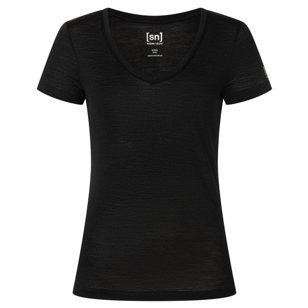 Image of super.natural - Women"s Sierra 140 V Neck - Merinoshirt Gr XXL schwarz'