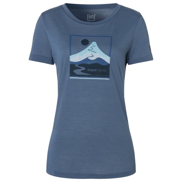 Image of super.natural - Women"s Trace Hill Tee - Merinoshirt Gr L blau'