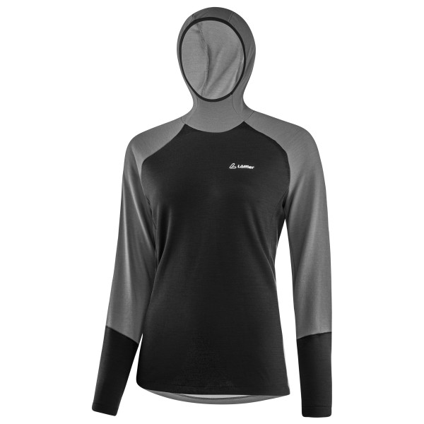 Image of Löffler - Women"s Hoody Transtex Merino - Merinoshirt Gr 36 schwarz/grau'