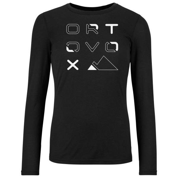 Image of Ortovox - Women"s 185 Merino Brand Outline L/S - Merinoshirt Gr S schwarz'
