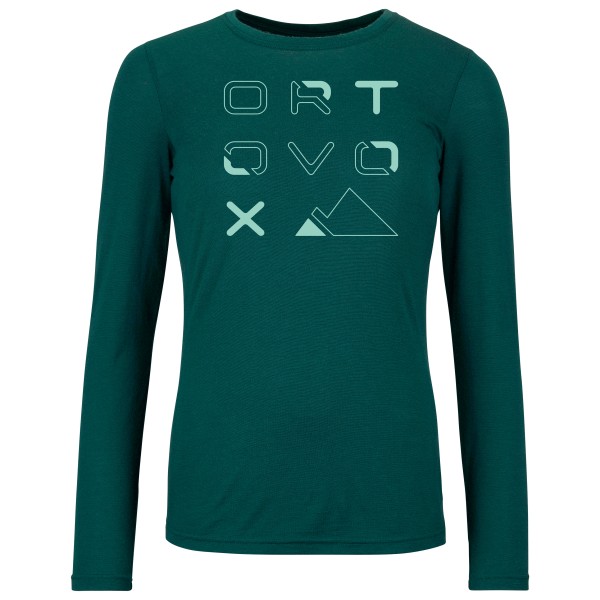 Image of Ortovox - Women"s 185 Merino Brand Outline L/S - Merinoshirt Gr L;M;S;XL;XS grün;rot;schwarz'