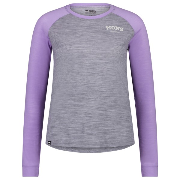 Image of Mons Royale - Women"s Icon Merino Air-Con Raglan - Merinoshirt Gr XL grau/lila'