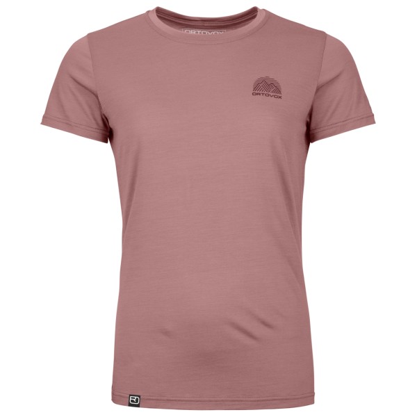 Merinoshirt Ortovox 120 Cool Tec Mountain Stripe T-Shirt Damen (Gr L |rosa)
