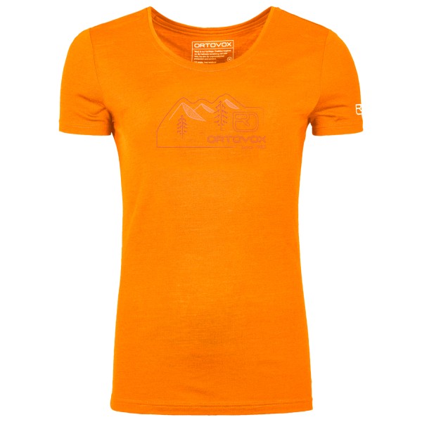 Image of Ortovox - Women"s 150 Cool Vintage Badge T-Shirt - Merinoshirt Gr L;M;S;XL;XS blau;orange'