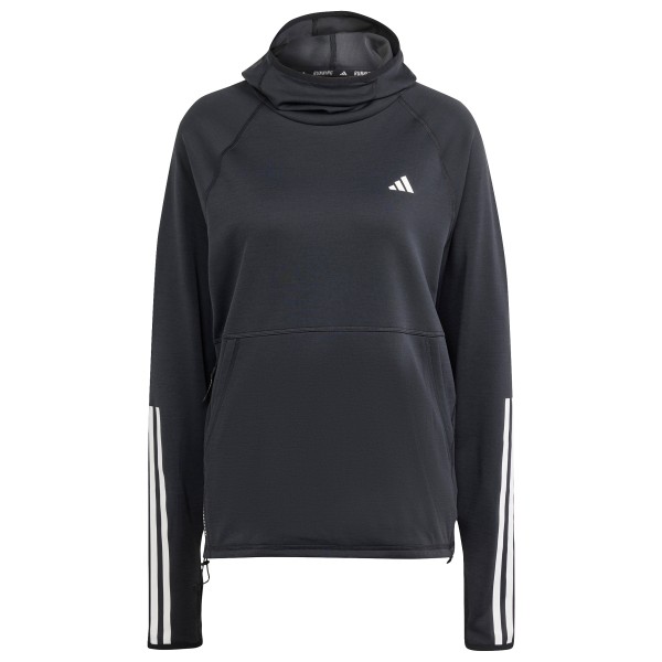 Image of adidas - Women"s Own The Run 3-Stripes Hoodie - Laufshirt Gr L schwarz/grau'