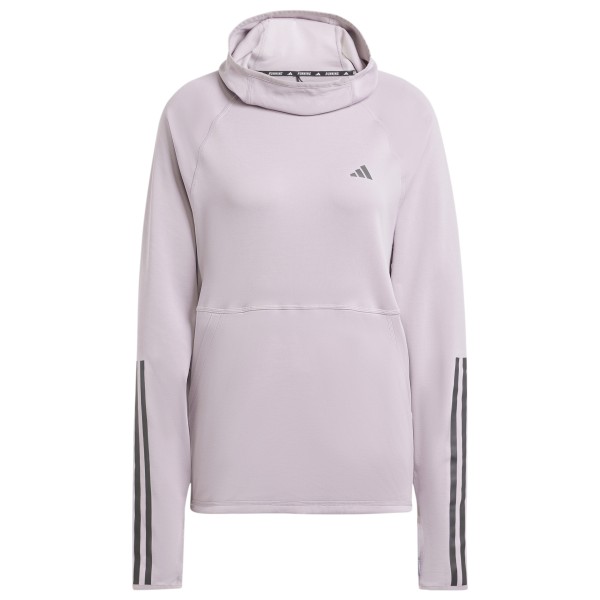 Image of adidas - Women"s Own The Run 3-Stripes Hoodie - Laufshirt Gr L;M;S;XL schwarz/grau'