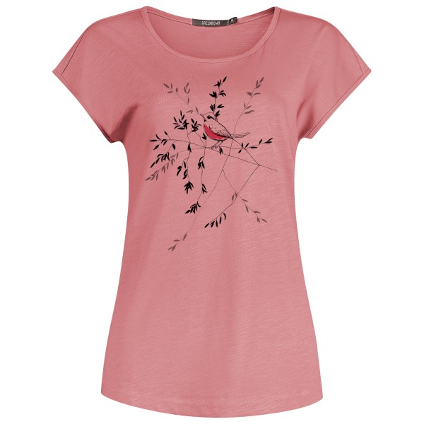 Image of GreenBomb - Women"s Animal Bird Branch Cool T-Shirt Cotton - T-Shirt Gr L rosa'
