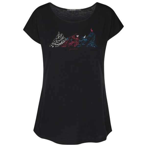 Image of GreenBomb - Women"s Animal Goat Mountains Cool T-Shirt Cotton - T-Shirt Gr M schwarz'