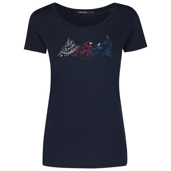 Image of GreenBomb - Women"s Animal Goat Mountains Loves T-Shirt Cotton - T-Shirt Gr M;S;XL;XS blau'