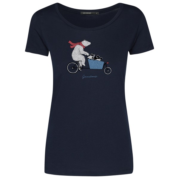 Image of GreenBomb - Women"s Bike Cargo Bear Loves T-Shirt Cotton - T-Shirt Gr L;M;S;XL blau'
