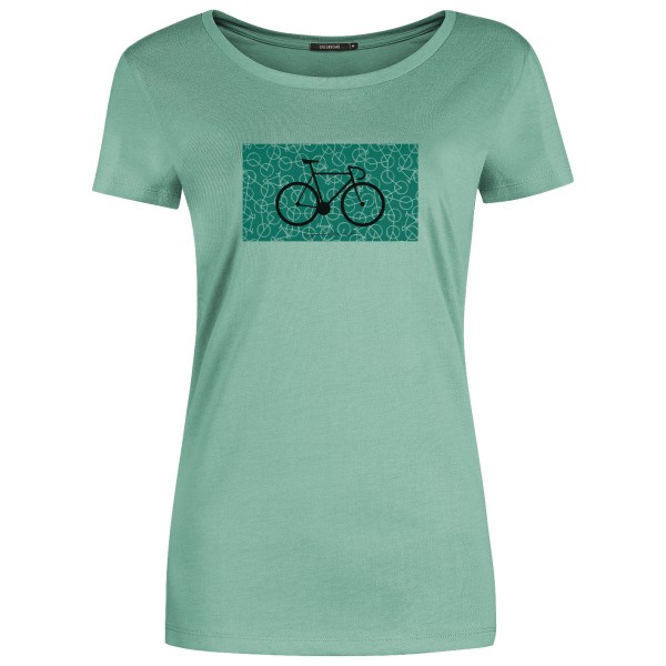 Image of GreenBomb - Women"s Bike Pattern Loves T-Shirt Cotton - T-Shirt Gr XS türkis'