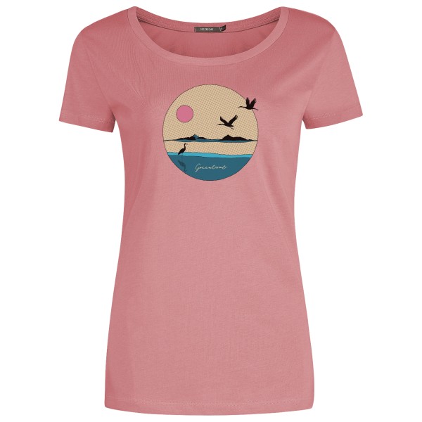 Image of GreenBomb - Women"s Nature Sun Cranes Loves T-Shirt Cotton - T-Shirt Gr L;M;XL;XS rosa'