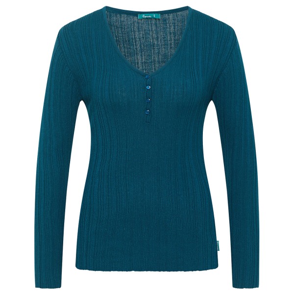 Image of Tranquillo - Women"s Seidiges Ecovero-Shirt V-Neck - Longsleeve Gr L;M;S;XL;XS blau;orange'