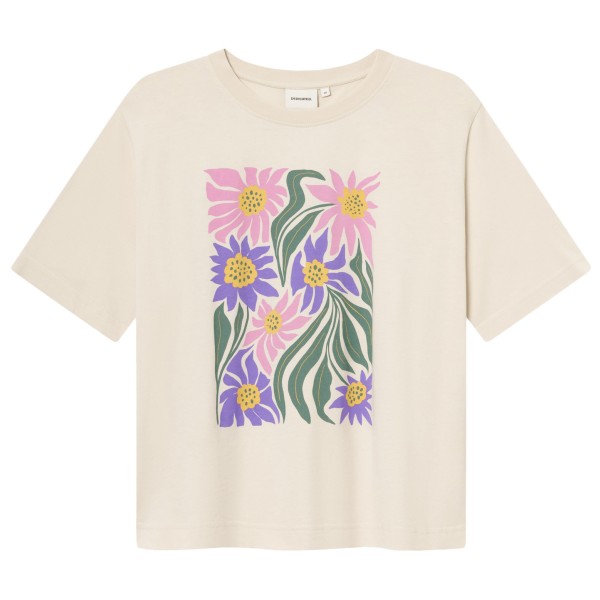 Image of DEDICATED - Women"s T-Shirt Vadstena Daisey Block - T-Shirt Gr M beige/weiß'