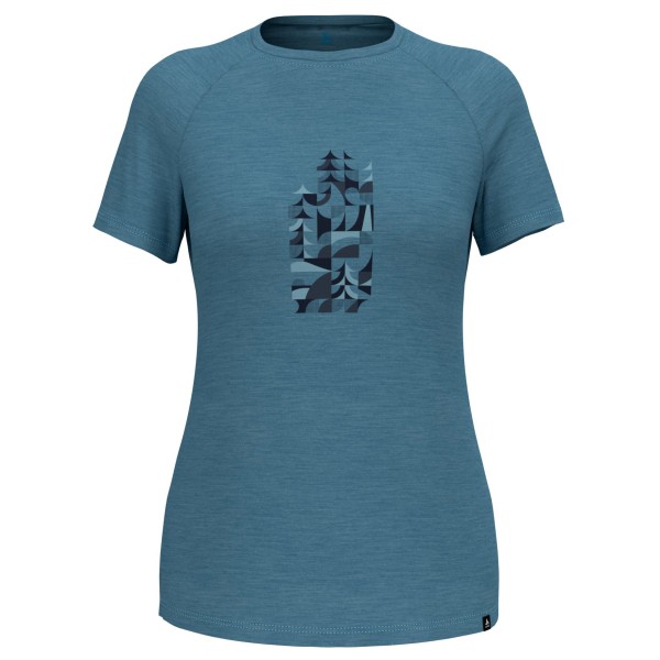 Image of Odlo - Women"s Merino Tencel 130 Heritage Crew Neck S/S - Merinoshirt Gr L blau'