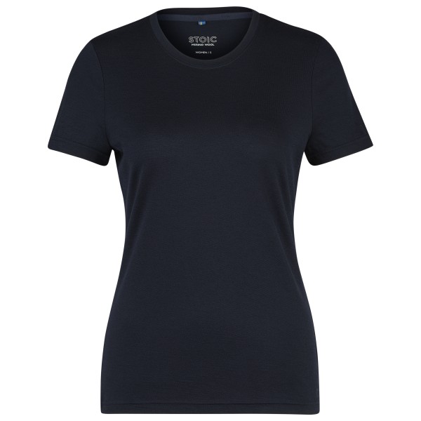 Stoic Merino180 BengtSt. T-Shirt slim Merinoshirt Women (Größe M |schwarz/blau)