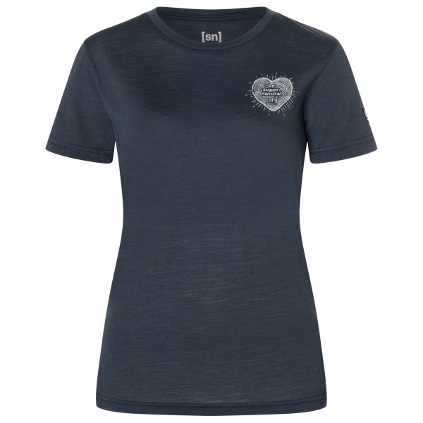 super.natural Little Heartwood Tee Merinoshirt Women (Gr S |blau)