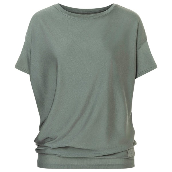 super.natural Women’s Yoga Loose Bio Jersey Tee Merinoshirt Olijfgroen