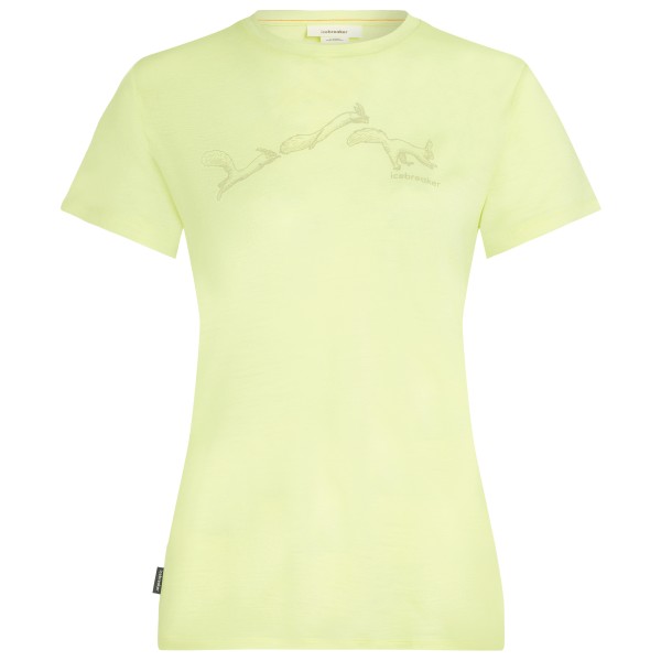 Icebreaker Women’s Merino150 TecLite S/S AirbourneSquirrel Merinoshirt Geel