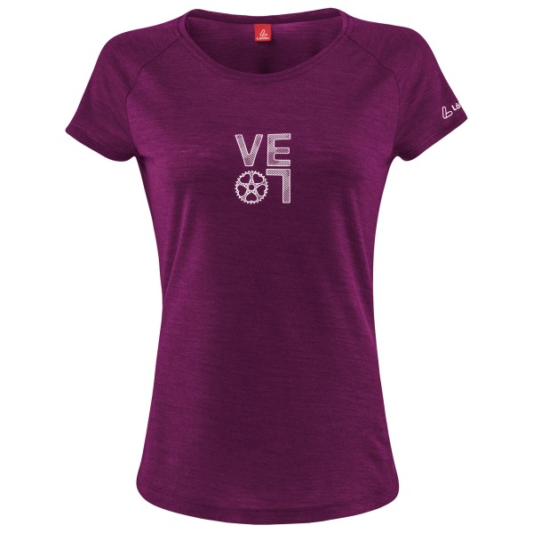 Löffler - Women's Printshirt Velo Merino-Tencel - Merinoshirt Gr 38 lila