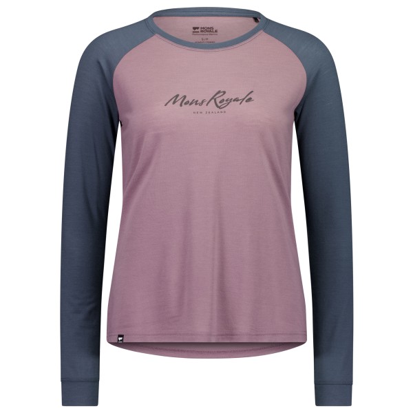 Mons Royale Women’s Icon Merino Raglan L/S Merinoshirt Roze