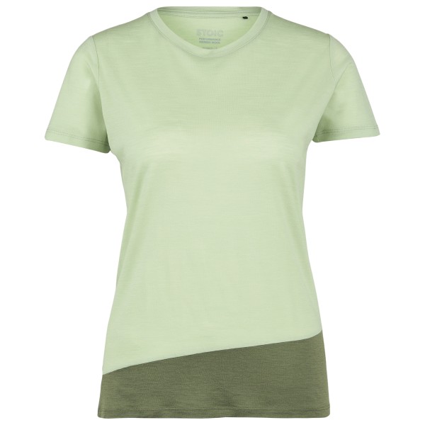 Stoic – Women’s Merino155 LaholmSt. Colorblock T-Shirt – Merinoshirt maat XL, Groen