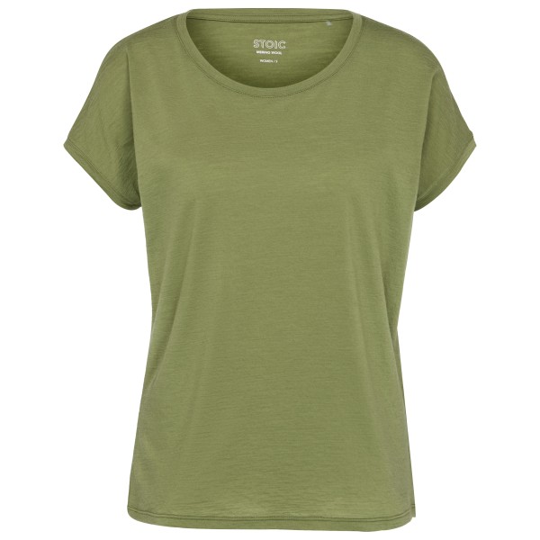 Stoic Women’s Merino155 LaholmSt. Loose Shirt Merinoshirt Olijfgroen