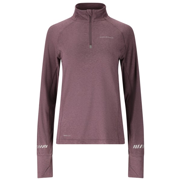 ENDURANCE Women’s Canna V2.0 Melange Midlayer Hardloopshirt purper Bruin