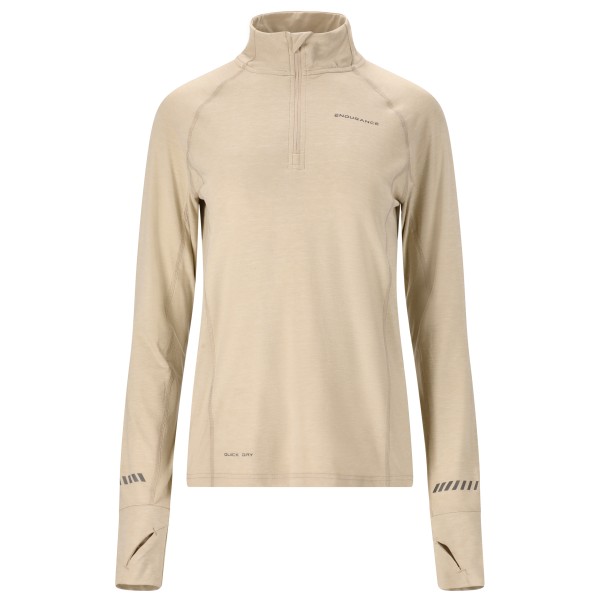 ENDURANCE Women’s Canna V2.0 Melange Midlayer Hardloopshirt Beige
