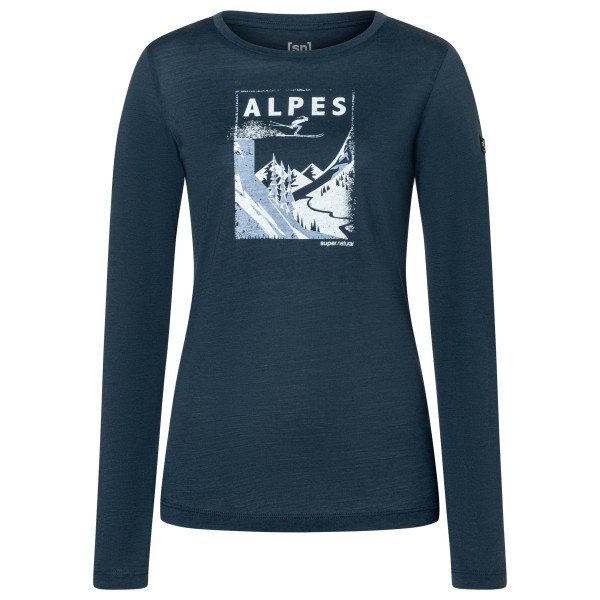 super.natural Women’s Alpes L/S Longsleeve Blauw