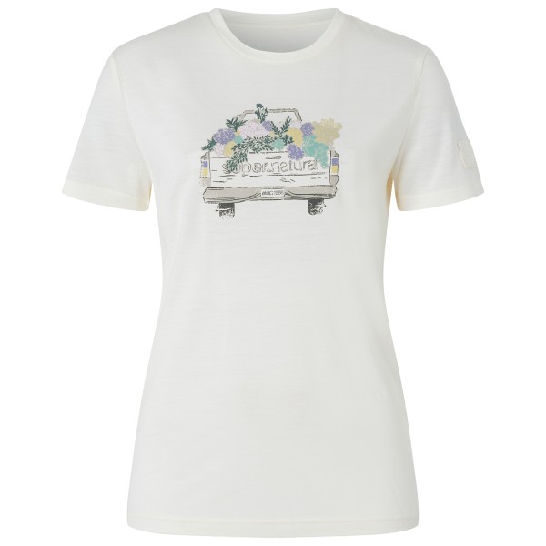 Merinoshirt super.natural Flower Delivery Bio Jersey Tee Damen (Gr S |weiß)