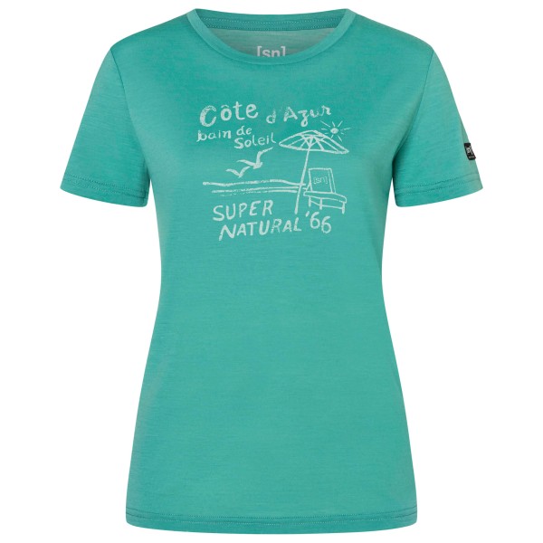 super.natural – Women’s Cote D’Azur Tee – Merinoshirt maat M, / Groen