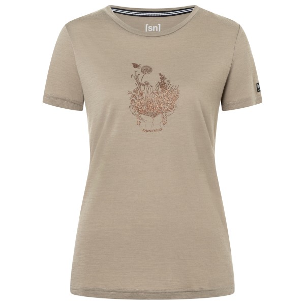 super.natural Women’s Flowerhands Tee Merinoshirt Fallen Rock / Copper