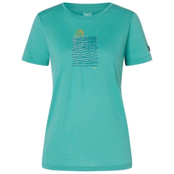 Merinoshirt super.natural Sea Line Tee Damen (Gr XL |grün/ various)