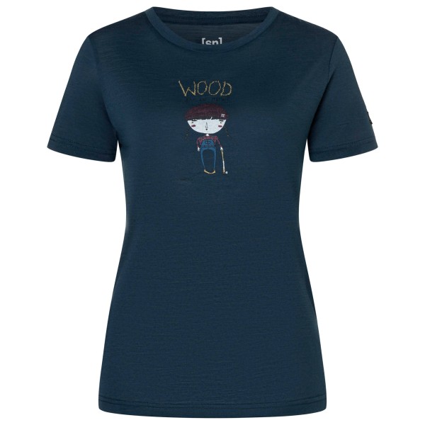 super.natural Wood Craftine Tee Merinoshirt Damen (Gr XS |blau/ various)