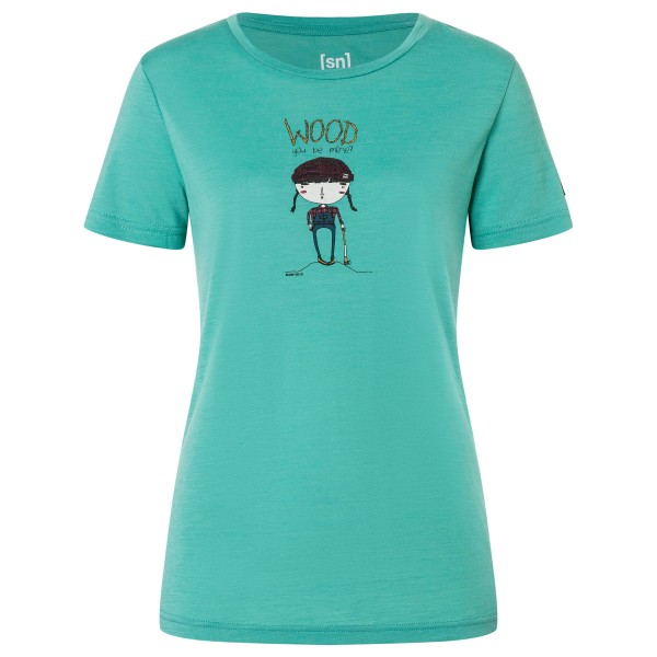 super.natural Wood Craftine Tee Merinoshirt Women (Gr XL |grün/ various)