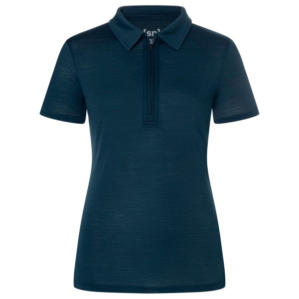super.natural – Women’s Zip Polo – Merinoshirt maat XS, Blauw