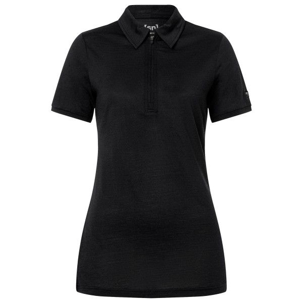 super.natural – Women’s Zip Polo – Merinoshirt maat L, Zwart