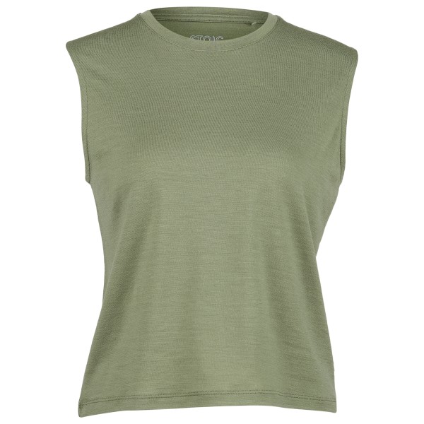 Stoic – Women’s MerinoPure180 HaldenSt. Tank – Merinoshirt maat , Olijfgroen