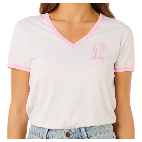 T-Shirt Rip Curl Hotel Malibu V-Neck Damen (Gr XS |weiß)