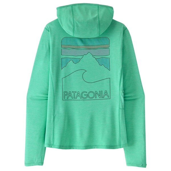 Patagonia Cap Cool Sun Hoody Peak Visions Funktionsshirt Damen (Gr L |türkis)