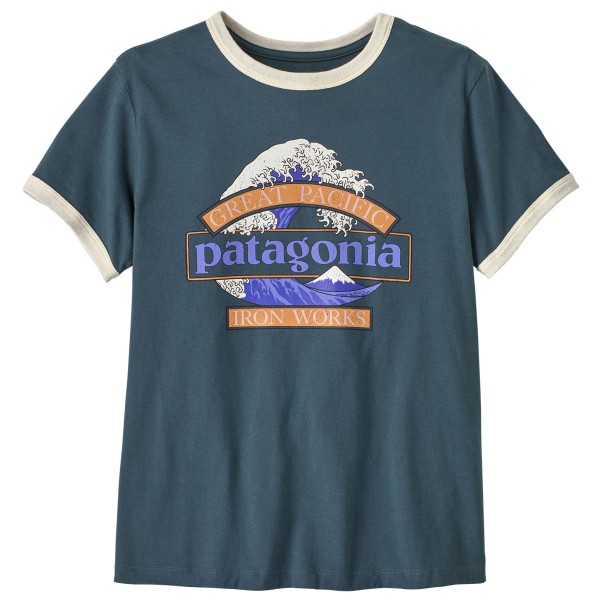 Patagonia Women’s Great Waves Ringer Tee T-shirt Blauw