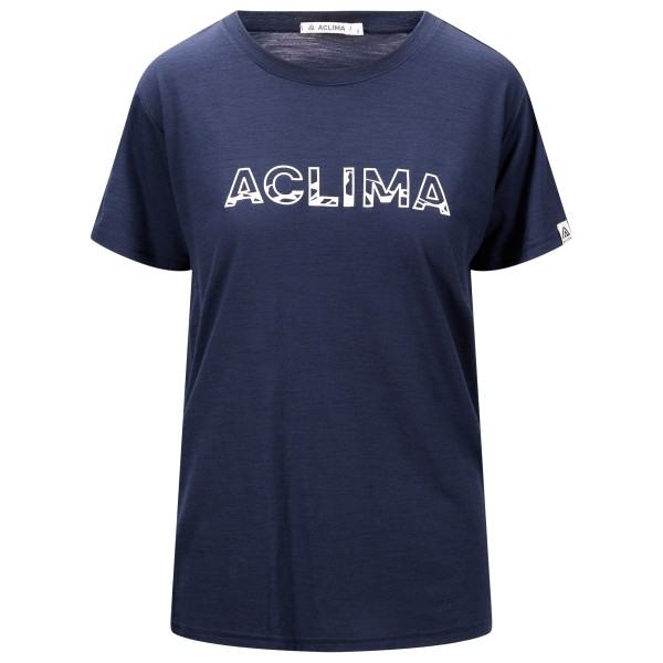 Aclima Women’s Lightwool Tee Logo Merinoshirt Blauw