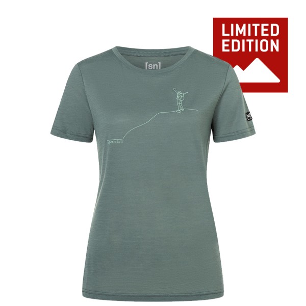 super.natural Bergglück Tee Exclusive Merinoshirt Damen (Gr XS |türkis)