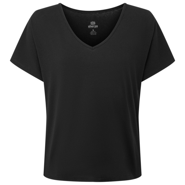 Sherpa Jutnu V-Neck Tee T-Shirt Damen (Gr M |schwarz)