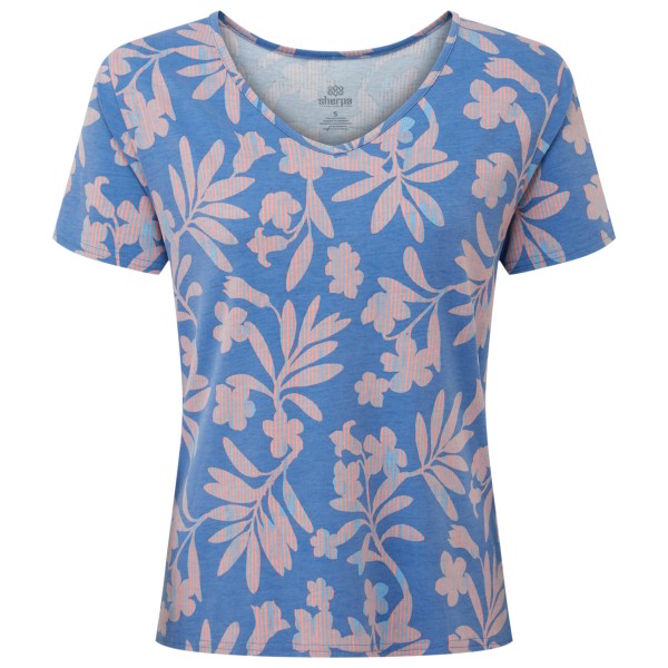 T-Shirt Sherpa Neha V-Neck Tee Damen (Gr L |blau)