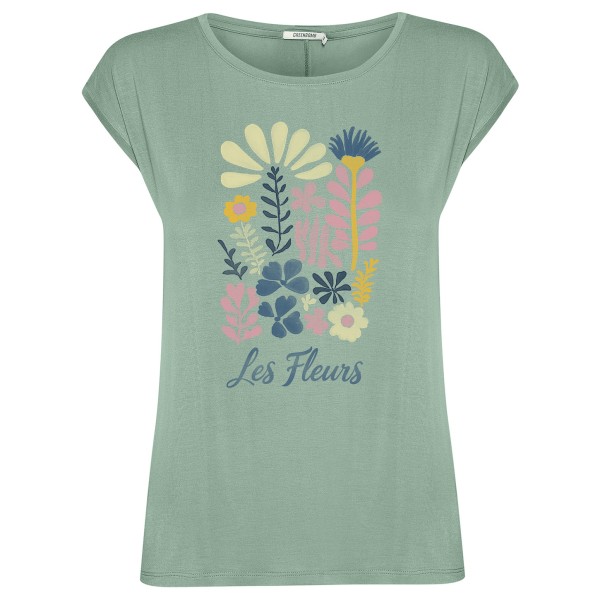 GreenBomb Les Fleurs Timid T-Shirt Damen (Gr S |türkis)