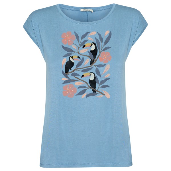 GreenBomb Tucan Flower Timid T-Shirt Damen (Gr XL |blau)