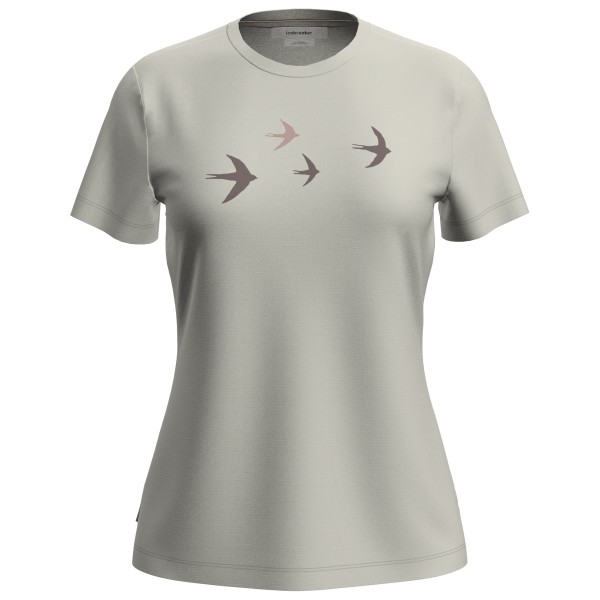 Icebreaker Merino 150 Tech Lite S/S Bird Transit Merinoshirt Damen (Gr L |grau)
